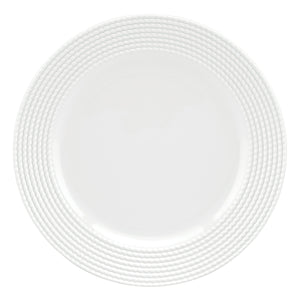 Lenox Wickford White Ceramic Dinner Plate with Embossed Rope Rim for Coastal Table Settings 803715