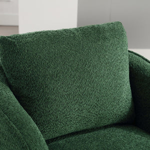 English Elm 30.3"w Boucle Barrel Swivel Chair 360 Rotation Lounge Seating for Living Room Green W3188P400933