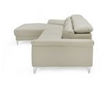 VIG Furniture Divani Casa Sura - Modern Light Grey Leather Left Facing Sectional Sofa VGBNS-1812-LTGRY-LAF