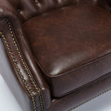 Comfort Pointe Chesterfield Button Tufted Accent Chair Brown