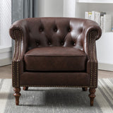 Comfort Pointe Chesterfield Button Tufted Accent Chair Brown