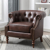 Comfort Pointe Chesterfield Button Tufted Accent Chair Brown