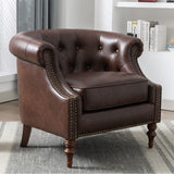 Comfort Pointe Chesterfield Button Tufted Accent Chair Brown