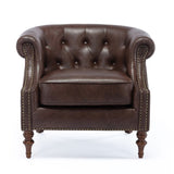 Comfort Pointe Chesterfield Button Tufted Accent Chair Brown