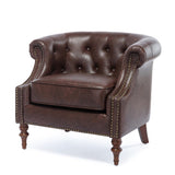Comfort Pointe Chesterfield Button Tufted Accent Chair Brown