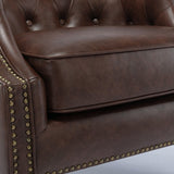 Comfort Pointe Chesterfield Button Tufted Accent Chair Brown