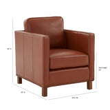 Comfort Pointe Cheshire Top Grain Leather Arm Chair Caramel