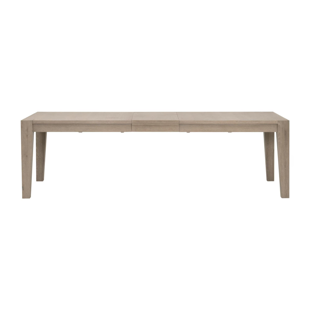 Essentials for Living Canal Oak Wood Extension Dining Table Seats 10 with Brushed Gold Steel Inlay 8039.SGRY-OAK/BGLD