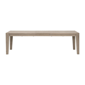 Essentials for Living Canal Oak Wood Extension Dining Table Seats 10 with Brushed Gold Steel Inlay 8039.SGRY-OAK/BGLD