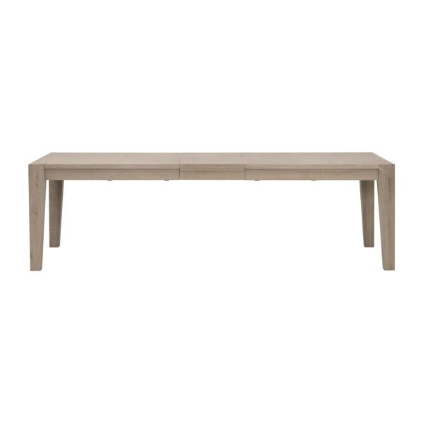 Essentials for Living Canal Oak Wood Extension Dining Table Seats 10 with Brushed Gold Steel Inlay 8039.SGRY-OAK/BGLD