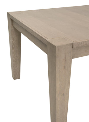Essentials for Living Canal Oak Wood Extension Dining Table Seats 10 with Brushed Gold Steel Inlay 8039.SGRY-OAK/BGLD