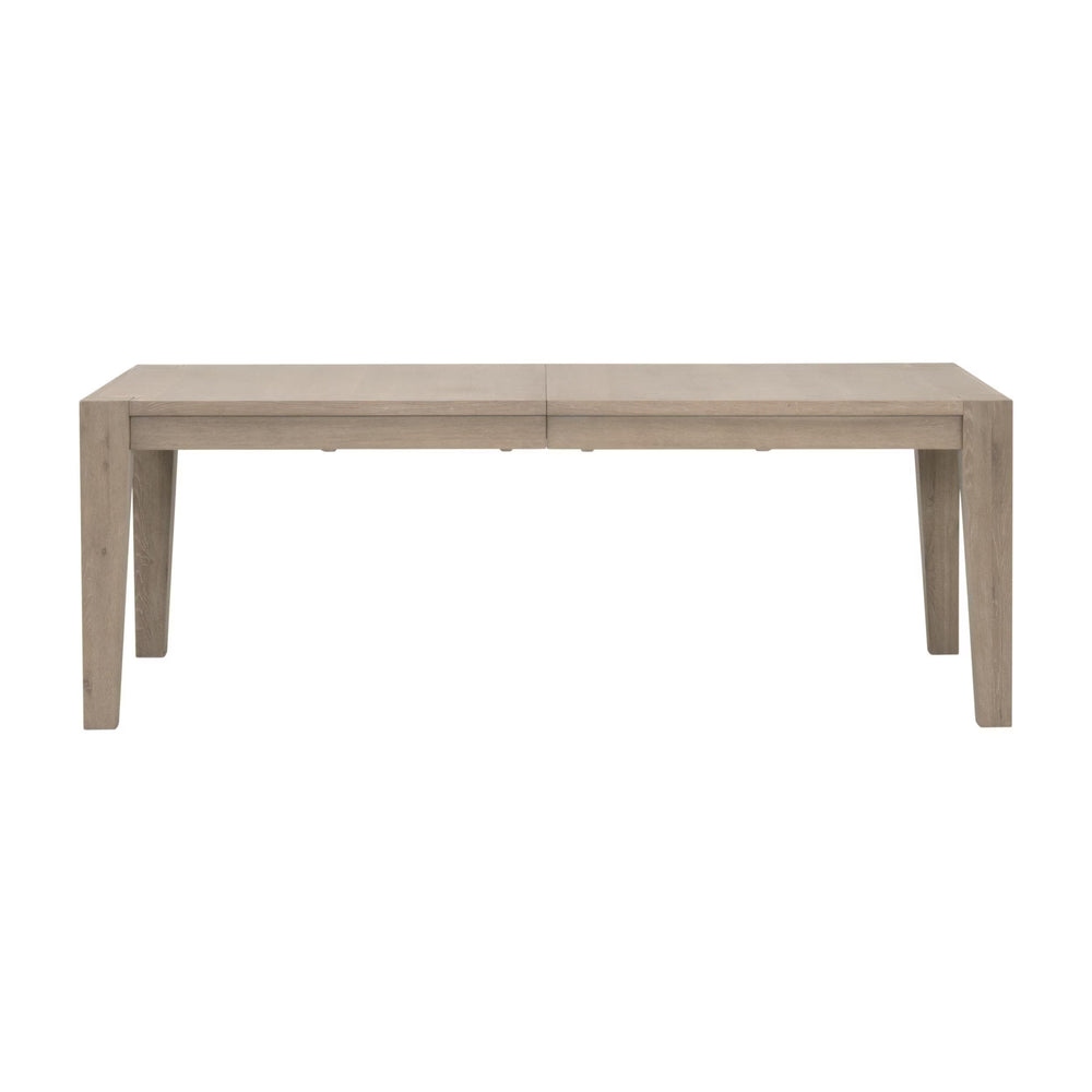 Essentials for Living Canal Oak Wood Extension Dining Table Seats 10 with Brushed Gold Steel Inlay 8039.SGRY-OAK/BGLD