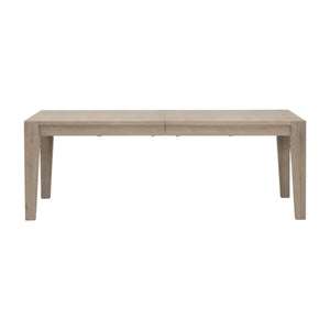 Essentials for Living Canal Oak Wood Extension Dining Table Seats 10 with Brushed Gold Steel Inlay 8039.SGRY-OAK/BGLD