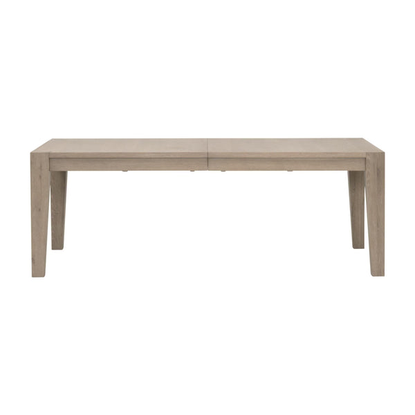 Essentials for Living Canal Oak Wood Extension Dining Table Seats 10 with Brushed Gold Steel Inlay 8039.SGRY-OAK/BGLD