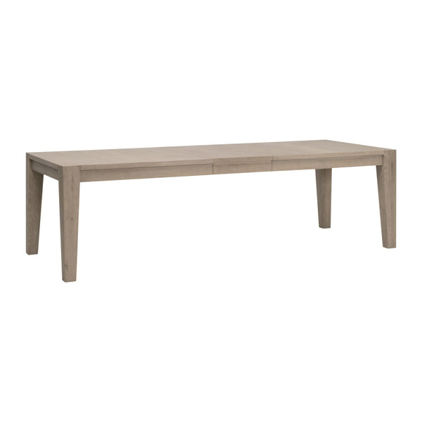 Essentials for Living Canal Oak Wood Extension Dining Table Seats 10 with Brushed Gold Steel Inlay 8039.SGRY-OAK/BGLD