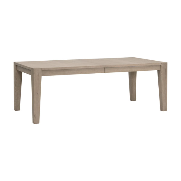 Essentials for Living Canal Oak Wood Extension Dining Table Seats 10 with Brushed Gold Steel Inlay 8039.SGRY-OAK/BGLD