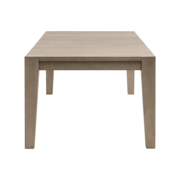 Essentials for Living Canal Oak Wood Extension Dining Table Seats 10 with Brushed Gold Steel Inlay 8039.SGRY-OAK/BGLD