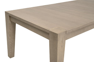 Essentials for Living Canal Oak Wood Extension Dining Table Seats 10 with Brushed Gold Steel Inlay 8039.SGRY-OAK/BGLD