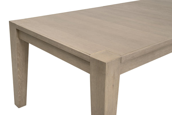 Essentials for Living Canal Oak Wood Extension Dining Table Seats 10 with Brushed Gold Steel Inlay 8039.SGRY-OAK/BGLD