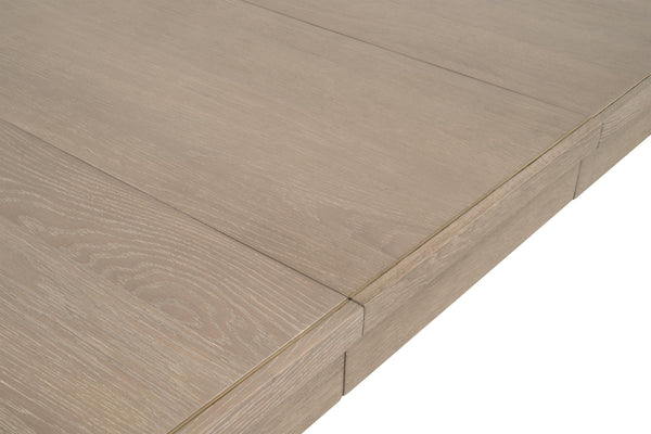 Essentials for Living Canal Oak Wood Extension Dining Table Seats 10 with Brushed Gold Steel Inlay 8039.SGRY-OAK/BGLD