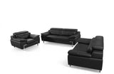 VIG Furniture Divani Casa Grange - Modern Black Leather Sofa Set VGBNS-2116-SET-BLK