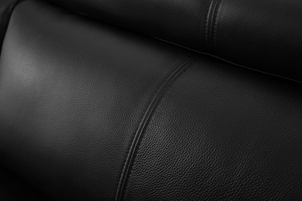 VIG Furniture Divani Casa Grange - Modern Black Leather Sofa Set VGBNS-2116-SET-BLK