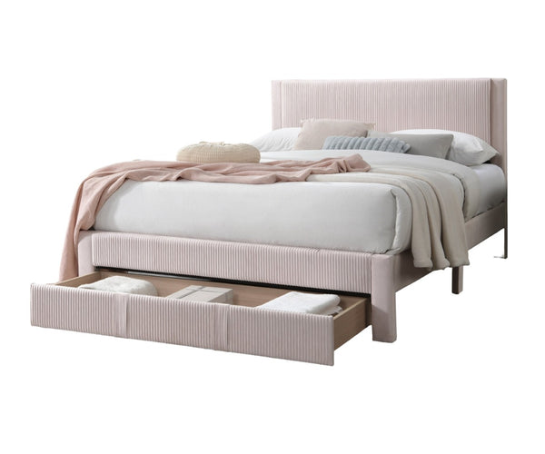 English Elm Contemporary Corduroy Upholstered Full Storage Bed Plush Tufted Headboard Bedroom B011P417517