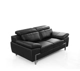 VIG Furniture Divani Casa Grange - Modern Black Leather Sofa Set VGBNS-2116-SET-BLK