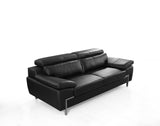 VIG Furniture Divani Casa Grange - Modern Black Leather Sofa Set VGBNS-2116-SET-BLK