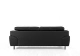 VIG Furniture Divani Casa Grange - Modern Black Leather Sofa Set VGBNS-2116-SET-BLK