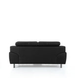 VIG Furniture Divani Casa Grange - Modern Black Leather Sofa Set VGBNS-2116-SET-BLK