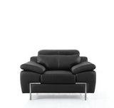 VIG Furniture Divani Casa Grange - Modern Black Leather Sofa Set VGBNS-2116-SET-BLK