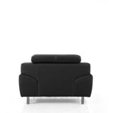 VIG Furniture Divani Casa Grange - Modern Black Leather Sofa Set VGBNS-2116-SET-BLK