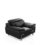 VIG Furniture Divani Casa Grange - Modern Black Leather Sofa Set VGBNS-2116-SET-BLK