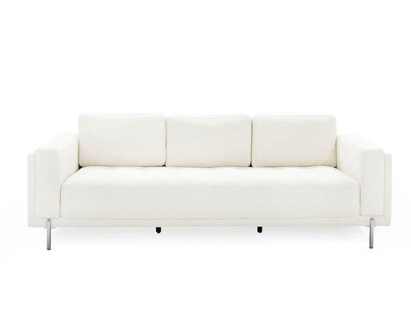 VIG Furniture Divani Casa Schmidt - Modern Off White Fabric Sofa + 2 Chairs VGKK-KF.7020-SET-OFWHT