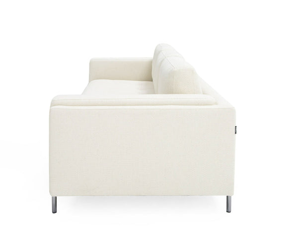 VIG Furniture Divani Casa Schmidt - Modern Off White Fabric Sofa + 2 Chairs VGKK-KF.7020-SET-OFWHT
