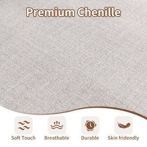 English Elm Luxury Piano Key Chenille Velvet Sofa Solid Wood Frame Three Seat Modern Living Room Beige W1765S00133