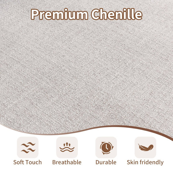 English Elm Luxury Piano Key Chenille Velvet Sofa Solid Wood Frame Three Seat Modern Living Room Beige W1765S00133
