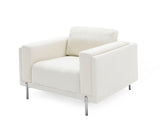 VIG Furniture Divani Casa Schmidt - Modern Off White Fabric Sofa + 2 Chairs VGKK-KF.7020-SET-OFWHT