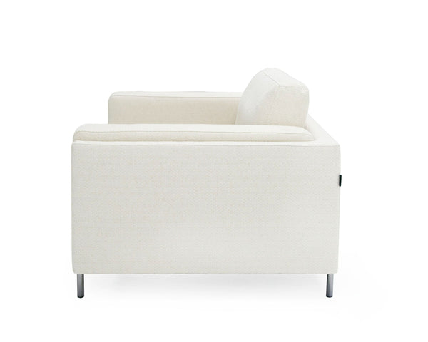 VIG Furniture Divani Casa Schmidt - Modern Off White Fabric Sofa + 2 Chairs VGKK-KF.7020-SET-OFWHT