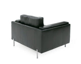 VIG Furniture Divani Casa Schmidt - Modern Black Leather Sofa + 2 Chairs VGKK-KF.7020-SET-BLK