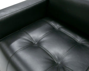 VIG Furniture Divani Casa Schmidt - Modern Black Leather Sofa + 2 Chairs VGKK-KF.7020-SET-BLK