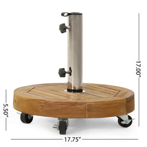 English Elm Christopher Knight Home® - RALPH Teak Round Umbrella Base with Stainless Steel Tube & Concrete Core, 30 lb, Fits 1.57–1.77" 70857.00