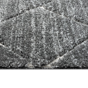 JLA Home Madison Park - Talas Shag Area Rug Grey Cream Diamond Trellis — Plush High Pile, OEKO‑TEX, Stain‑Resistant Comfort 84 L x 60 W x 0.75H MP35-8036