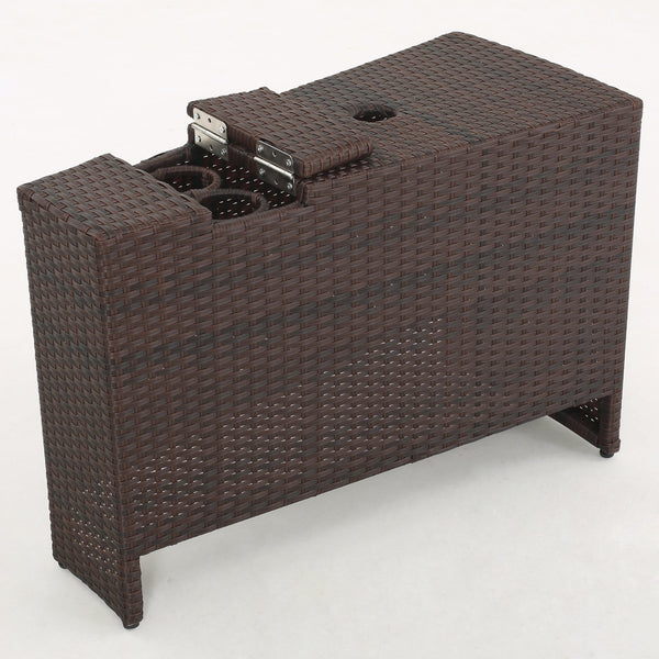 English Elm Christopher Knight Home® - MADRAS Woven Rattan Sector Table in Brown – Compact 31.75"x22.5"x16" Accent Table, Durable Craftsmanship 57656.00