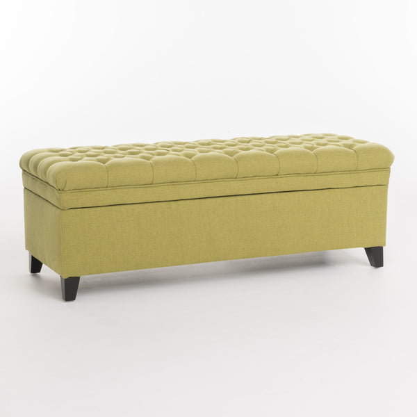 English Elm Christopher Knight Home® - Juliana Storage Ottoman – Stylish Green Upholstered Seat With Hidden Storage For Living Room Essentials 57741.00GRN