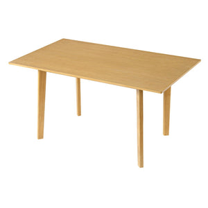 English Elm 7-piece Rectangular Rubberwood Dining Set with Six Linen Upholstered Stackable Chairs Natural N752S000018N