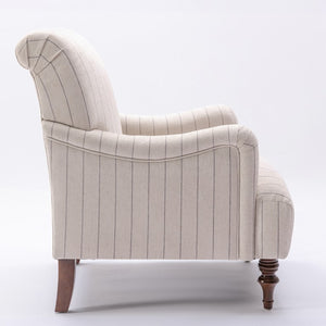 Comfort Pointe Seville Sea Oat Striped Arm Chair Sea Oat / walnut