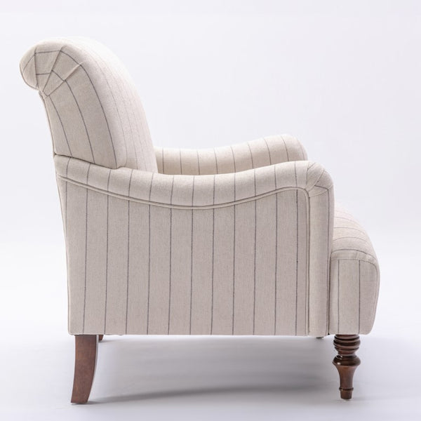 Comfort Pointe Seville Sea Oat Striped Arm Chair Sea Oat / walnut