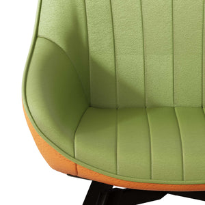 English Elm A set of 4 dining chairs featuring ergonomic PU upholstery, sturdy black metal legs and modern flair Green W2189S00745